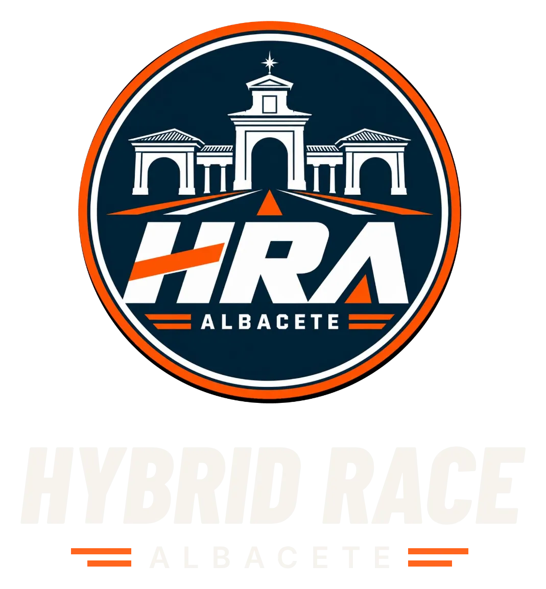 Logo de la colección: emblema de Hybrid Race Albacete con el nombre de la carrera